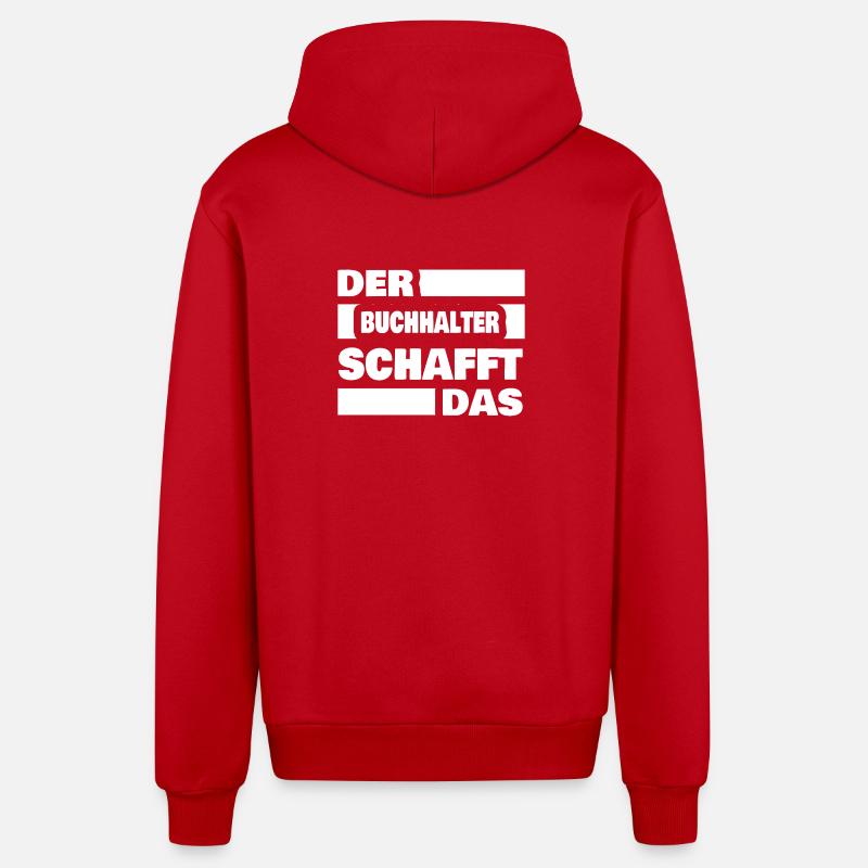 Comptable - Veste à capuche bio décontractée fabriquée en UE - rouge