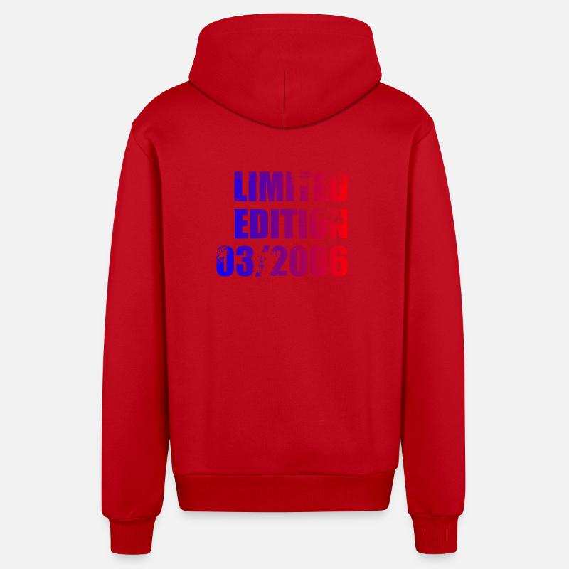 20e anniversaire édition limitée 03/2006 - Veste à capuche bio décontractée fabriquée en UE - rouge
