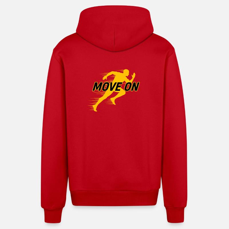 T-shirt Move On Motivation Coureur Silhouette - Veste à capuche bio décontractée fabriquée en UE - rouge