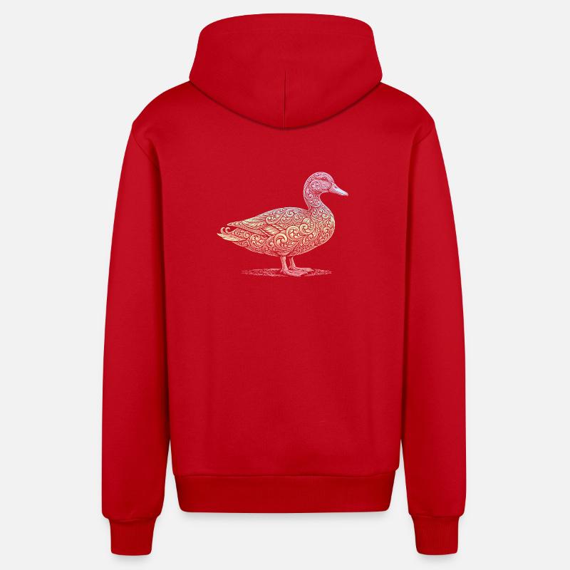 Canard - Veste à capuche bio décontractée fabriquée en UE - rouge