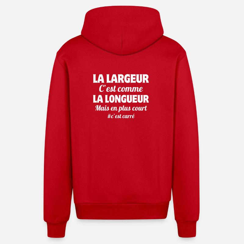 maths, mathématiques, longueur, largeur - Veste à capuche bio décontractée fabriquée en UE - rouge