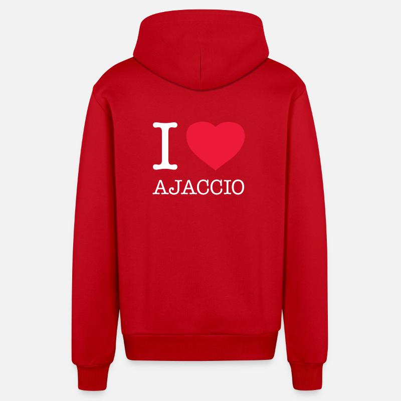 J’ADORE AJACCIO - Veste à capuche bio décontractée fabriquée en UE - rouge