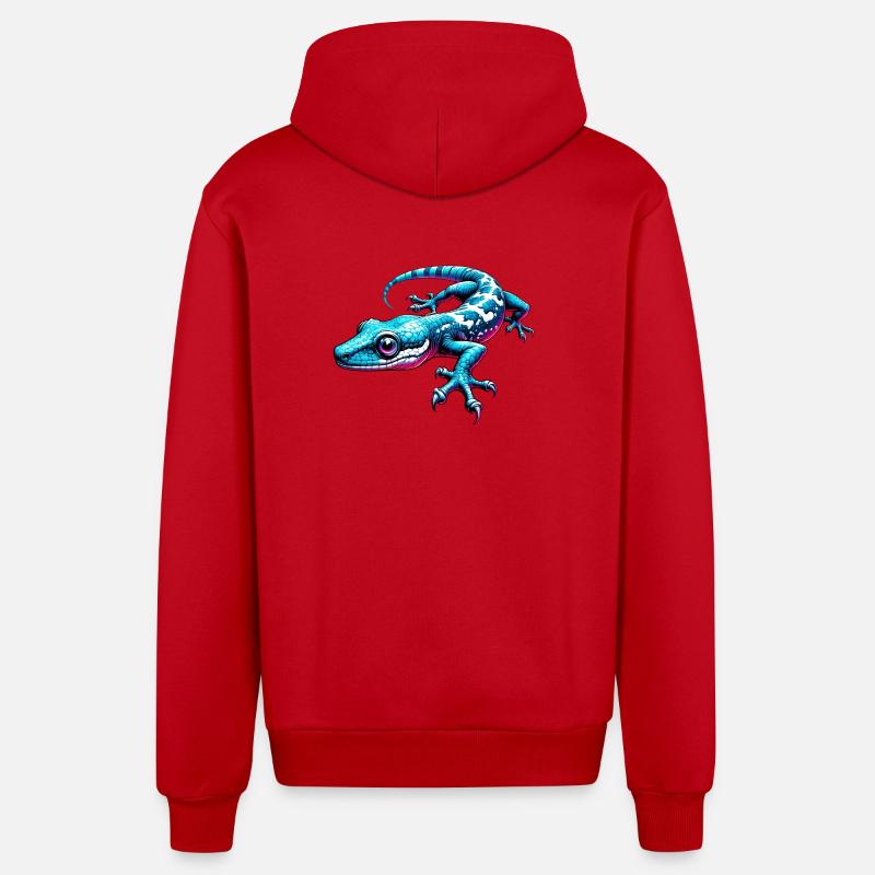 Gecko - Veste à capuche bio décontractée fabriquée en UE - rouge