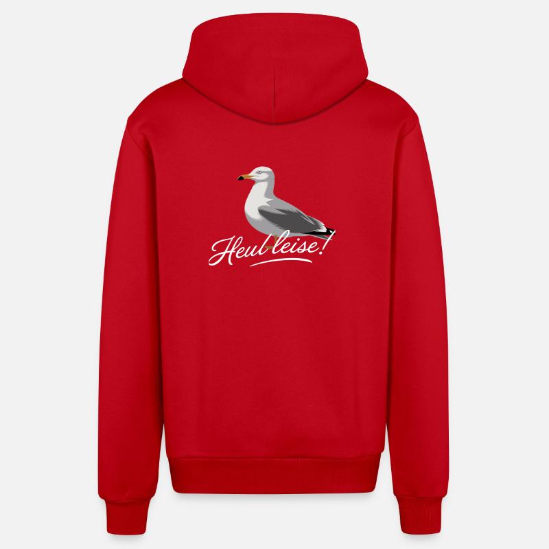 Hurler doucement mouette illustration drôle dire - Veste à capuche bio décontractée fabriquée en UE - rouge