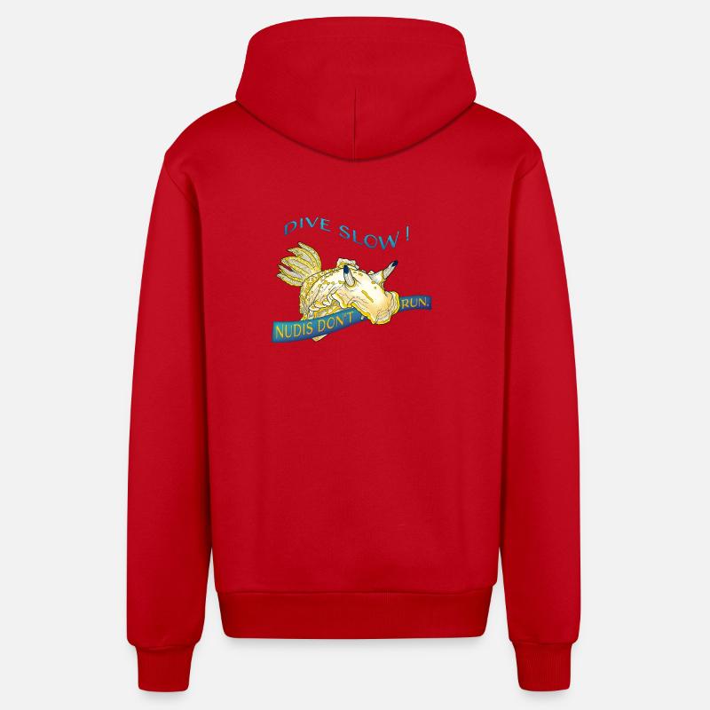 Nudis Don’t Run – Slow Down & Dive - Organic Relaxed Kapuzenjacke Made in EU - Rot