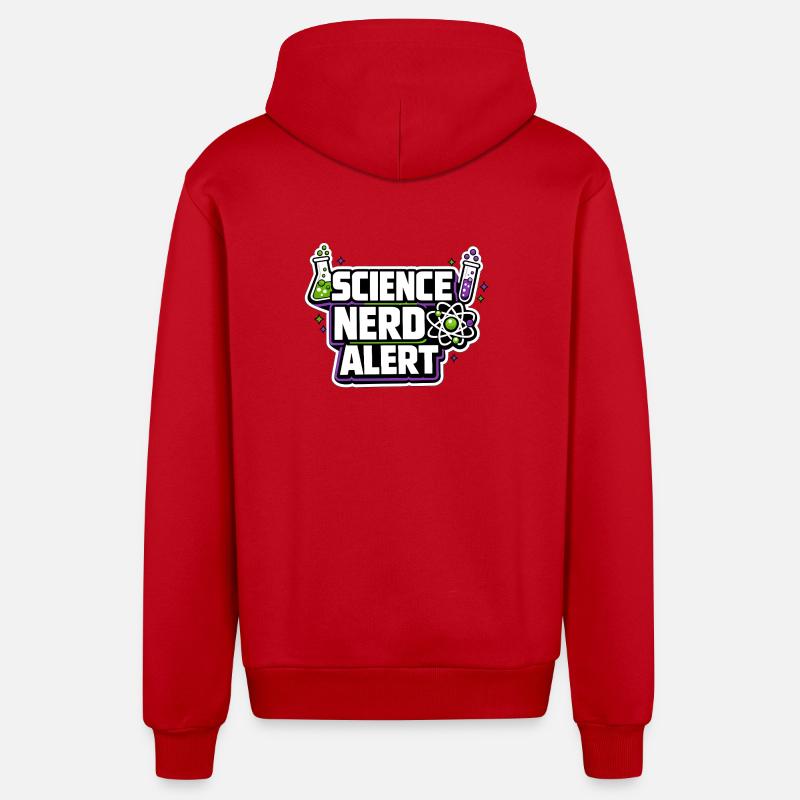 Nerd scientifique Motif d’alerte - Veste à capuche bio décontractée fabriquée en UE - rouge