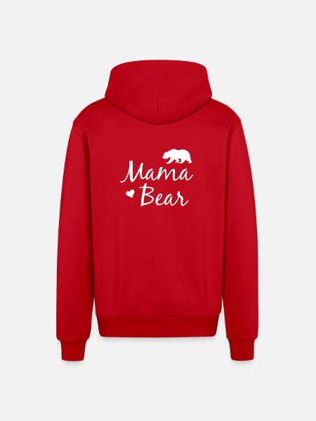 Mama Bear - Mama Bear - Organic Relaxed Hooded Jacket Made in EU - red