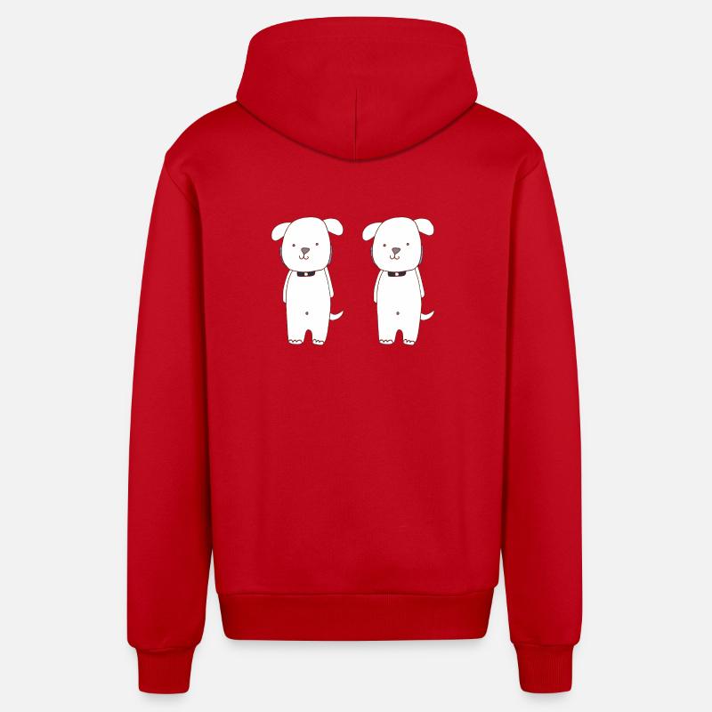 hunde brüder - Organic Relaxed Kapuzenjacke Made in EU - Rot