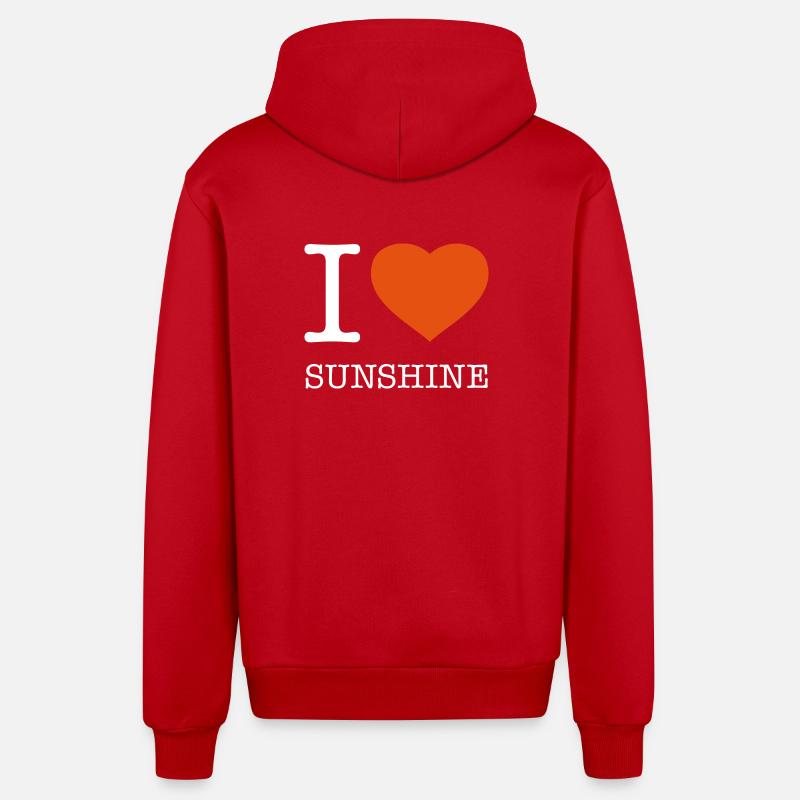 J’AIME LE SOLEIL SOLEIL - Veste à capuche bio décontractée fabriquée en UE - rouge