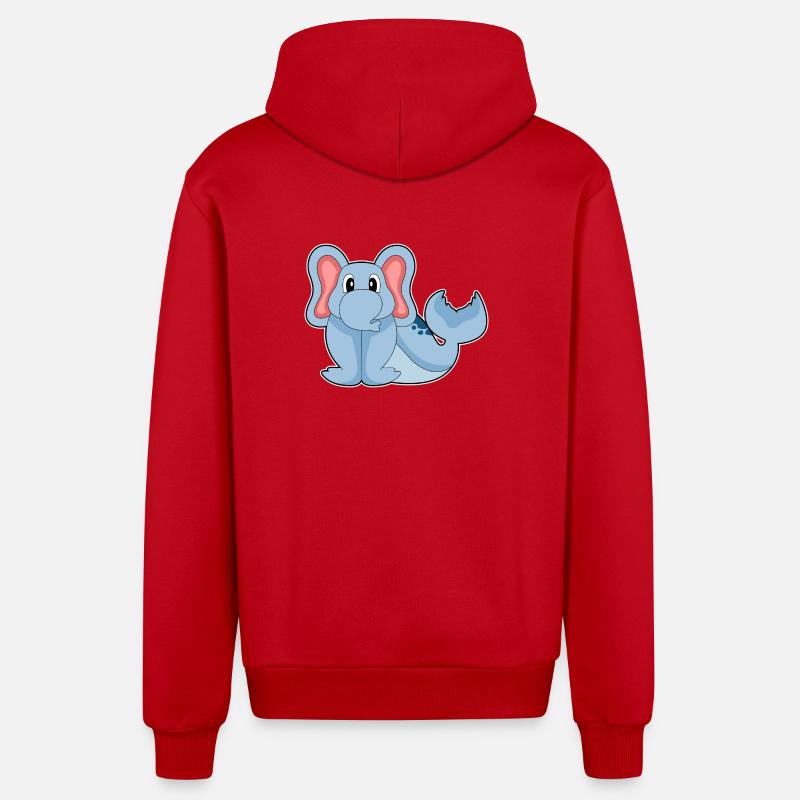 Eléphant de mer - Veste à capuche bio décontractée fabriquée en UE - rouge