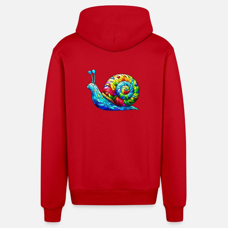 Snail - Organic Relaxed Hooded Jacket Made in EU - red
