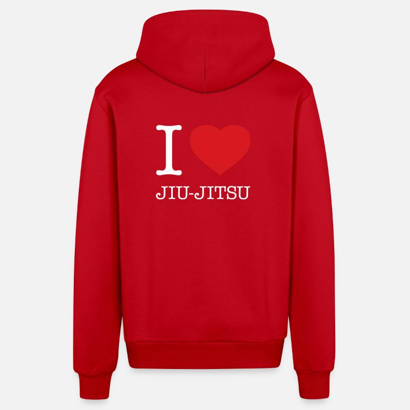 J’ADORE LE JIU-JITSU - Veste à capuche bio décontractée fabriquée en UE - rouge