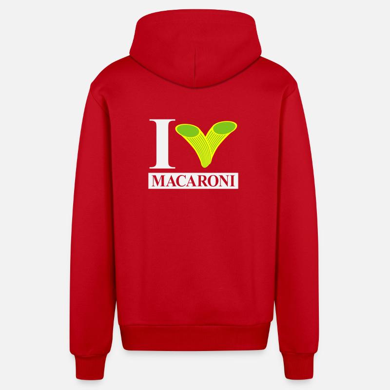 Ich liebe Makkaroni - Organic Relaxed Kapuzenjacke Made in EU - Rot