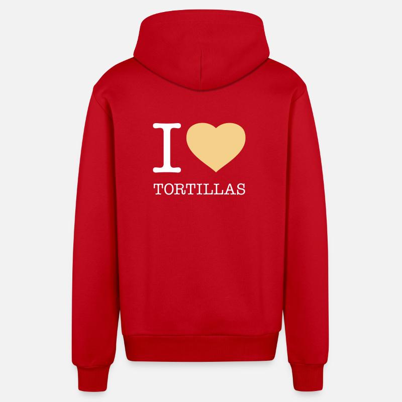 J’ADORE LES TORTILLAS - Veste à capuche bio décontractée fabriquée en UE - rouge