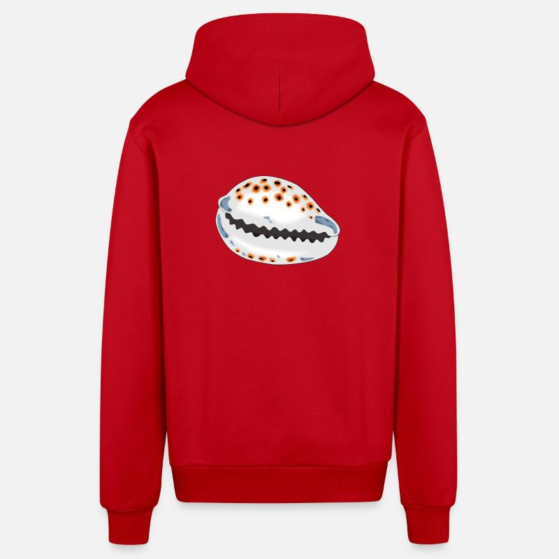 Coquille avec points - Veste à capuche bio décontractée fabriquée en UE - rouge