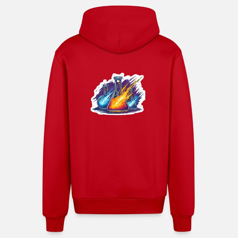 Labor-Geek-Quadrantiden-Meteorregen-Laborexperiment - Organic Relaxed Kapuzenjacke Made in EU - Rot