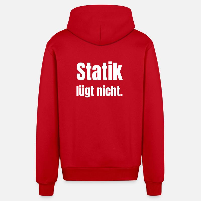 Statics does not lie. - Organic Relaxed Hooded Jacket Made in EU - red