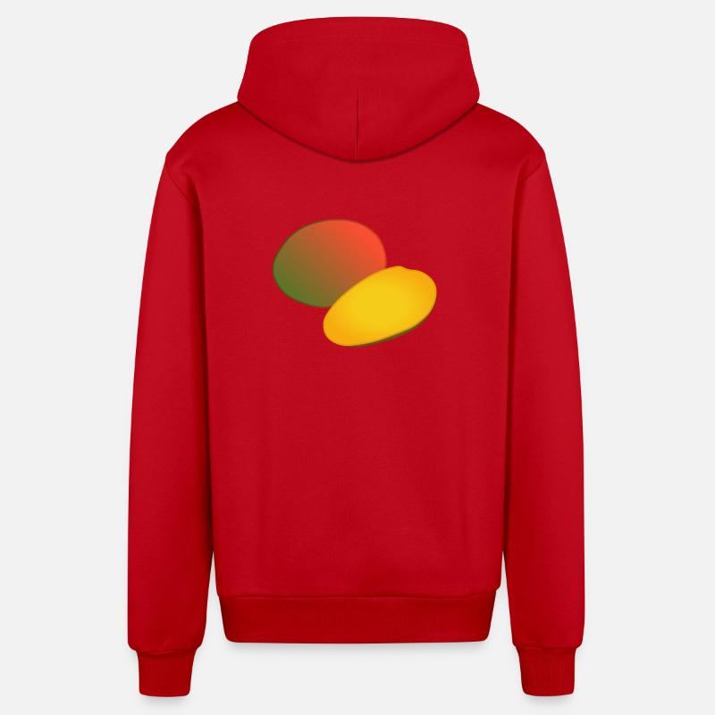 Gradient du duo de mangues tropicales - Veste à capuche bio décontractée fabriquée en UE - rouge