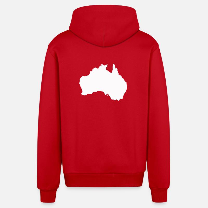 Australia Silhouette Minimal - Veste à capuche bio décontractée fabriquée en UE - rouge