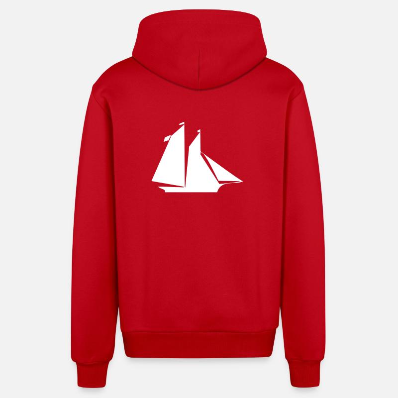 Voile - Veste à capuche bio décontractée fabriquée en UE - rouge