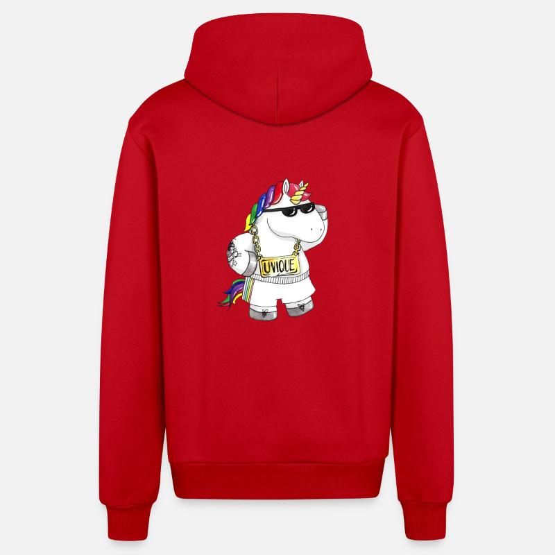 Unique Comic Einhorn - Organic Relaxed Kapuzenjacke Made in EU - Rot