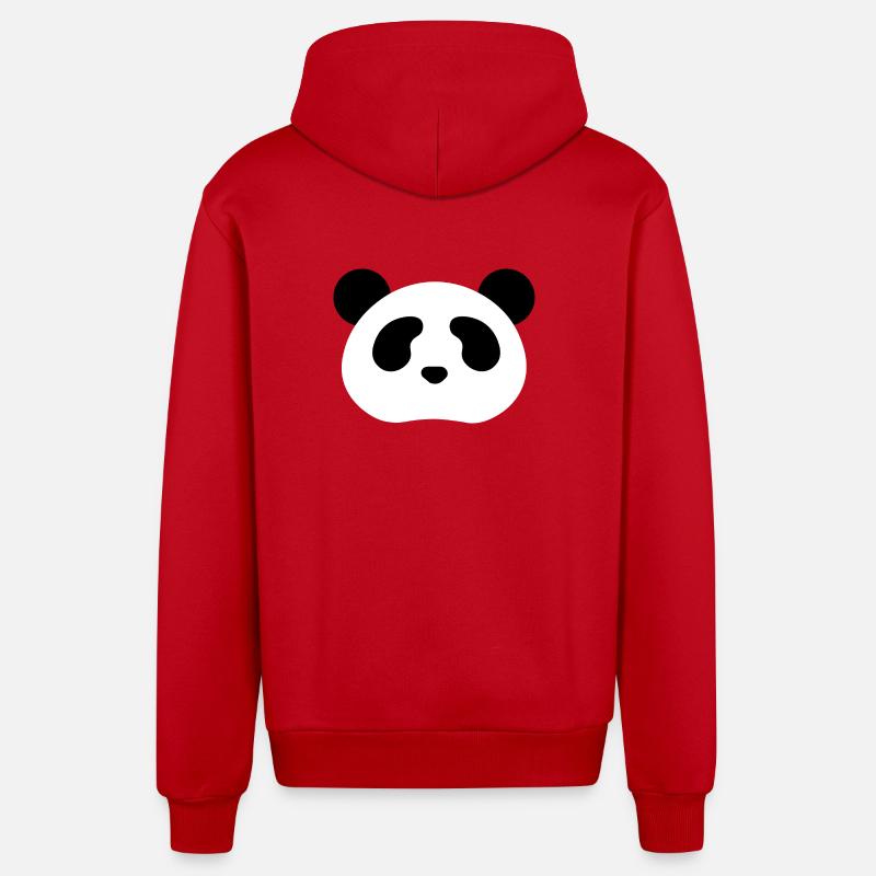 Panda Ours - Veste à capuche bio décontractée fabriquée en UE - rouge