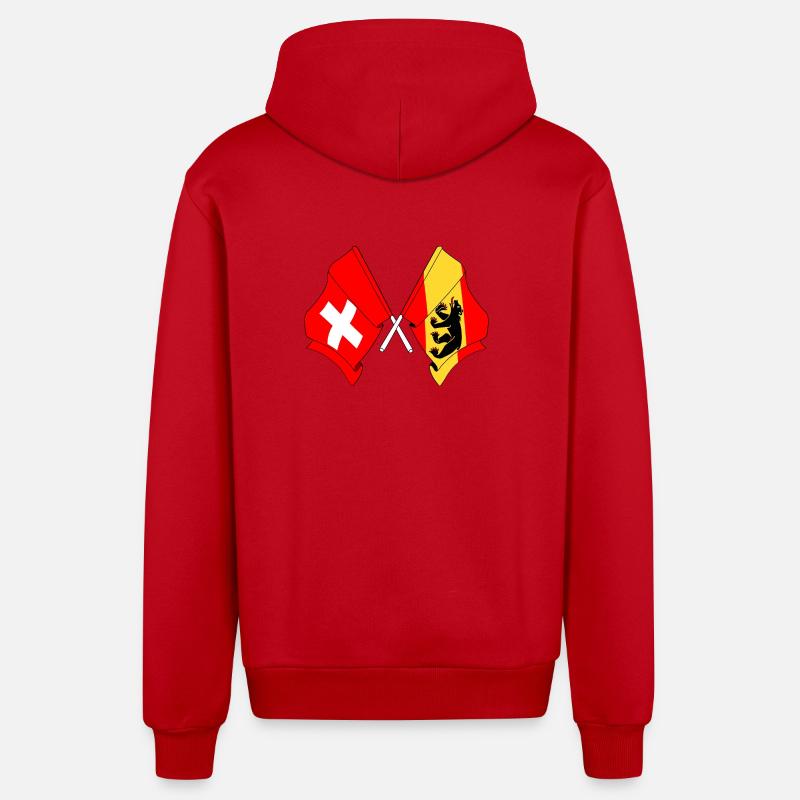Drapeau Suisse drapeau Berne - Veste à capuche bio décontractée fabriquée en UE - rouge