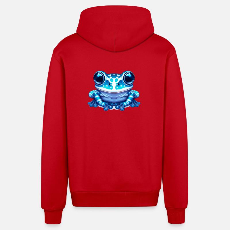 Grenouille - Veste à capuche bio décontractée fabriquée en UE - rouge