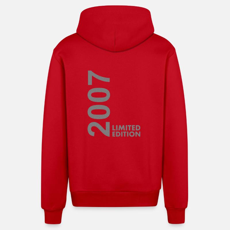 2007 Édition limitée - Veste à capuche bio décontractée fabriquée en UE - rouge