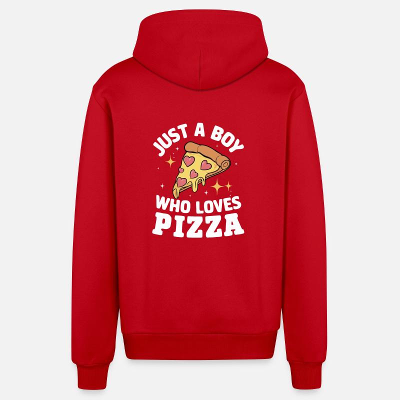 Pizza Italie Restauration rapide - Veste à capuche bio décontractée fabriquée en UE - rouge