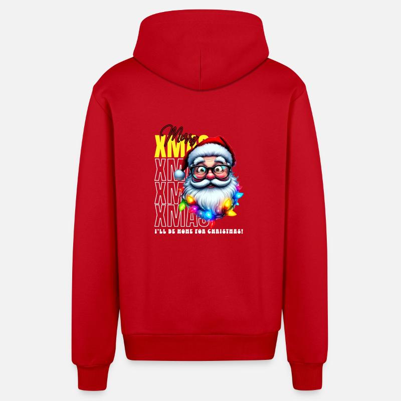 Noël Joyeux Noël Saint-Nicolas - Veste à capuche bio décontractée fabriquée en UE - rouge