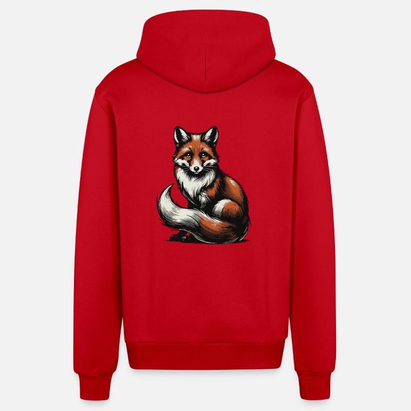 Fuchs - Organic Relaxed Kapuzenjacke Made in EU - Rot