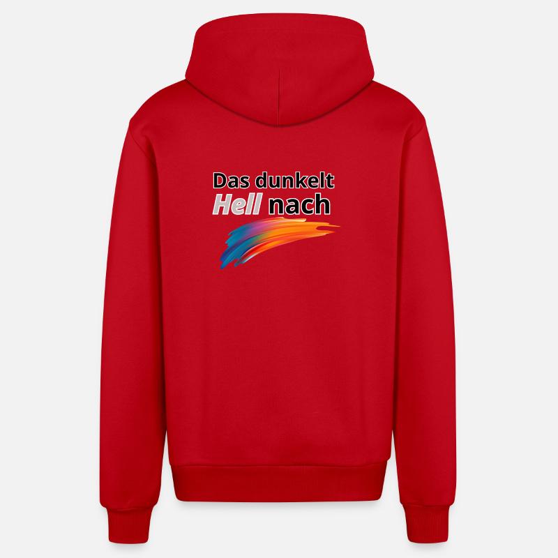 Das Dunkelt hell nach - Organic Relaxed Kapuzenjacke Made in EU - Rot