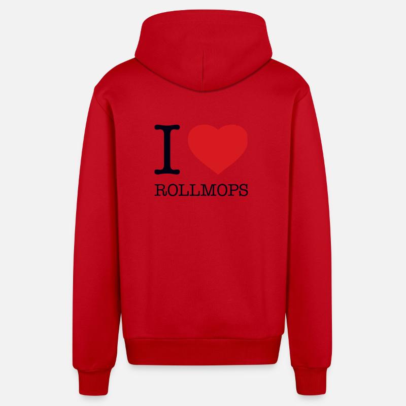 J’adore Rollmops - Veste à capuche bio décontractée fabriquée en UE - rouge