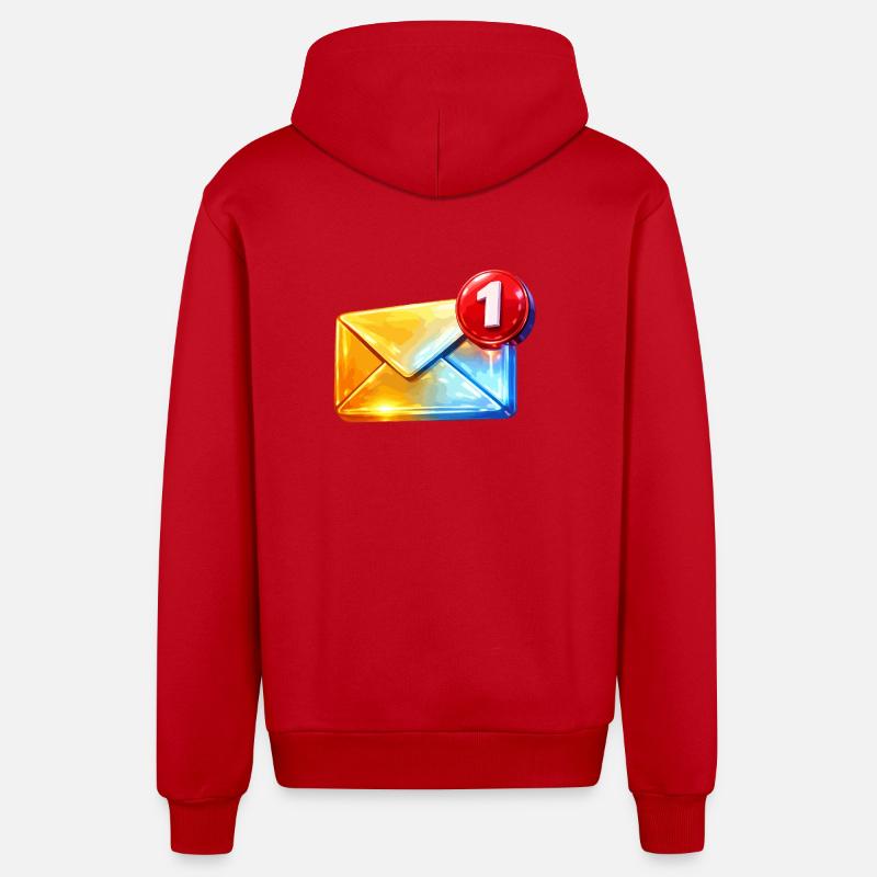 Erste Abzeichen-E-Mail - Organic Relaxed Kapuzenjacke Made in EU - Rot