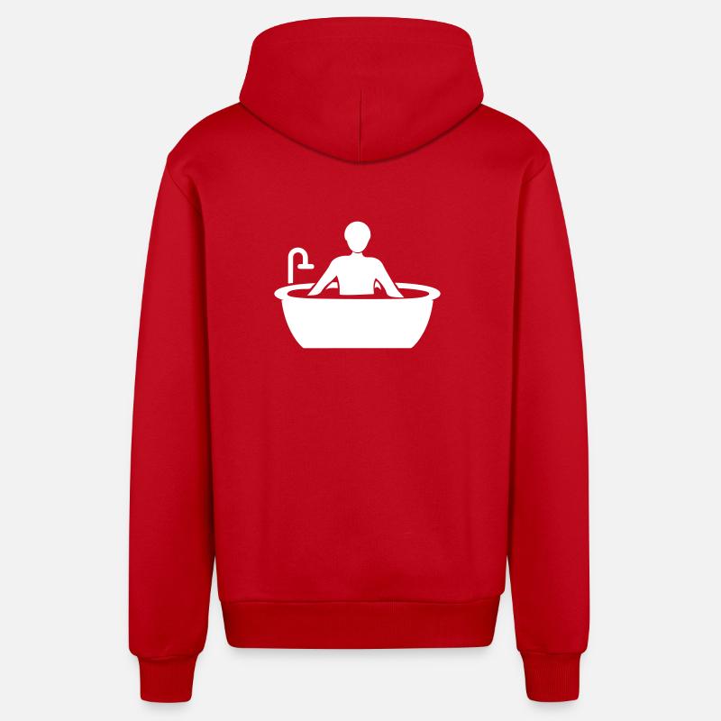 Baignoire - Veste à capuche bio décontractée fabriquée en UE - rouge