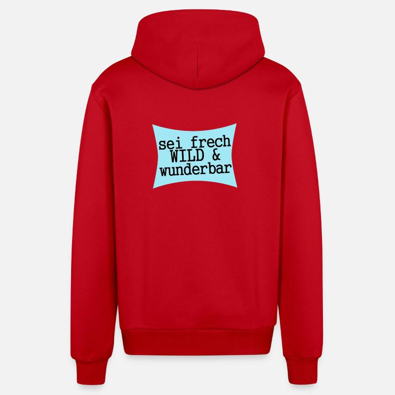 sei frech wild & wunderbar - Organic Relaxed Kapuzenjacke Made in EU - Rot