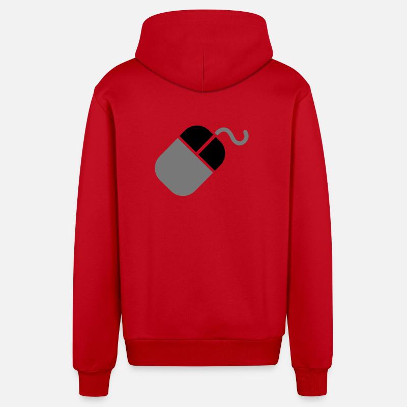 Ordinateur PC souris - Veste à capuche bio décontractée fabriquée en UE - rouge