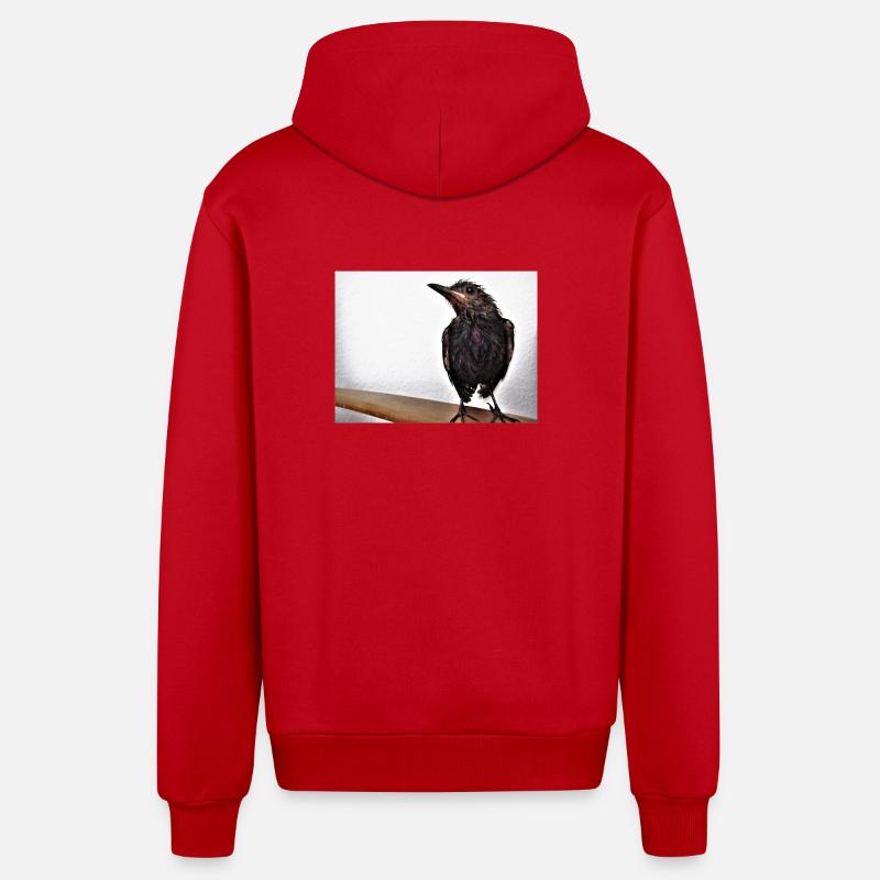 Fraîchement baignée - Veste à capuche bio décontractée fabriquée en UE - rouge