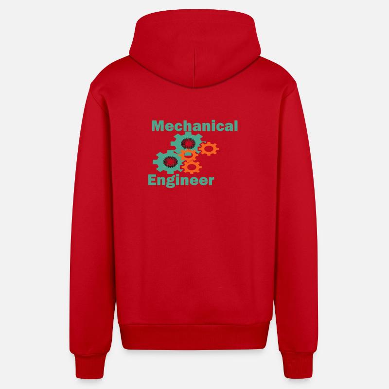 Mechanical Engineering Funny Engineer - Organic Relaxed Hooded Jacket Made in EU - red