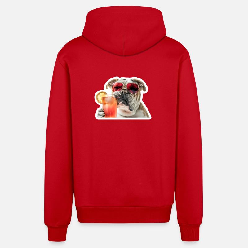 Bully Boire un cocktail - Veste à capuche bio décontractée fabriquée en UE - rouge