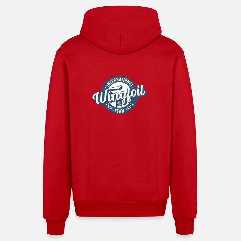 Équipe internationale de wingfoil - Veste à capuche bio décontractée fabriquée en UE - rouge