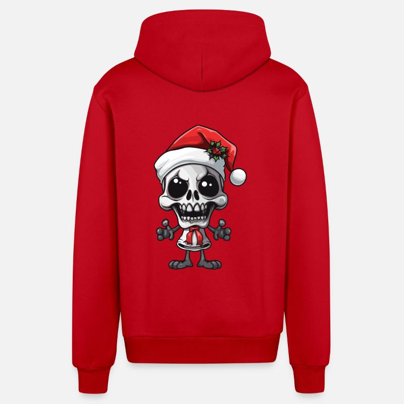 Squelette du Père Noël - Veste à capuche bio décontractée fabriquée en UE - rouge
