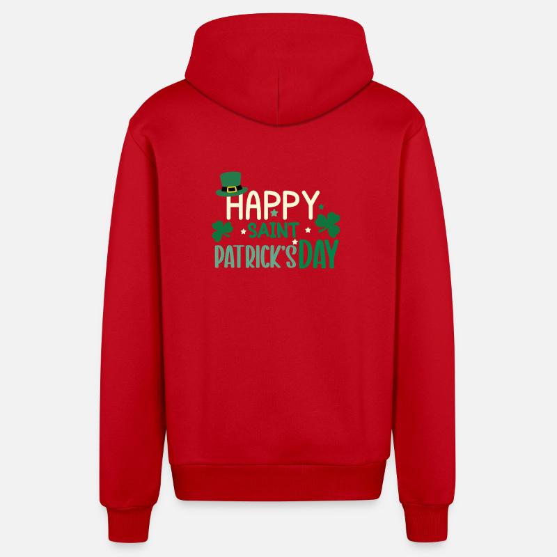 Joyeuse journée de la Saint-Patrick - Veste à capuche bio décontractée fabriquée en UE - rouge