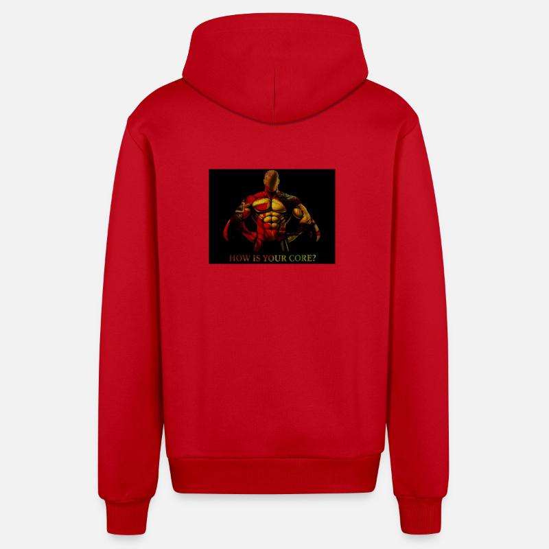 Question centrale : Explosion d’abdominaux audacieux - Veste à capuche bio décontractée fabriquée en UE - rouge