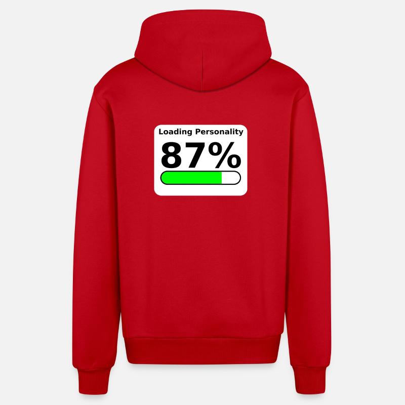 Loading Personality 87% – Nerdy Statement Tee - Organic Relaxed Kapuzenjacke Made in EU - Rot