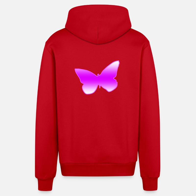 Papillon - Veste à capuche bio décontractée fabriquée en UE - rouge