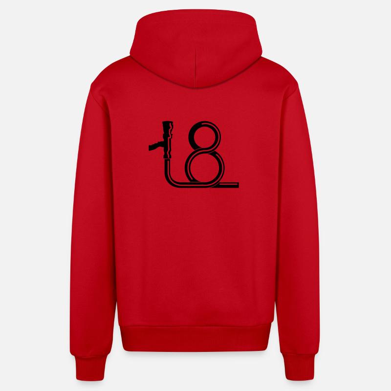 lance_18_b1 - Veste à capuche bio décontractée fabriquée en UE - rouge