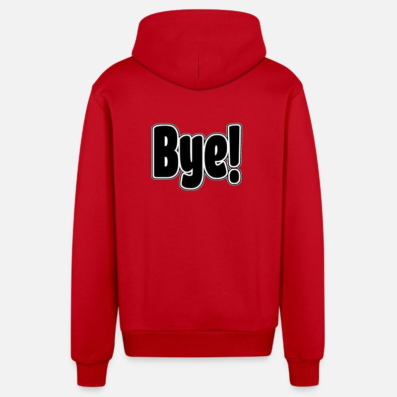 Bye!. Cheerful expression - Organic Relaxed Hooded Jacket Made in EU - red