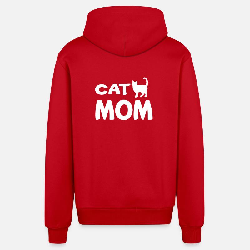 Katzenmutter - Organic Relaxed Kapuzenjacke Made in EU - Rot